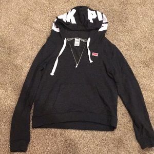 Quarter zip hooded sweater